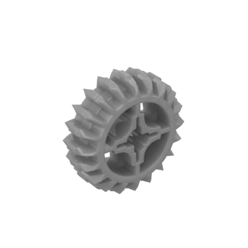 Gobricks 18575 Gear Technic Gear 20 Zähne Doppelschräge mit Achsloch, Typ 1 [+ Öffnung], 10 Stück, GDS-1103, kompatibel mit Lego Bausteinen, Farbe: flach, silber 073 von XYEIUGO