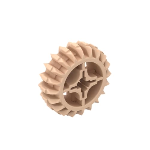 Gobricks 18575 Gear Technic Gear 20 Zähne Doppelschräge mit Achsloch, Typ 1 [+ Öffnung], 10 Stück, GDS-1103, kompatibel mit Lego Bausteinen, Farbe: helles Fleisch 032 von XYEIUGO