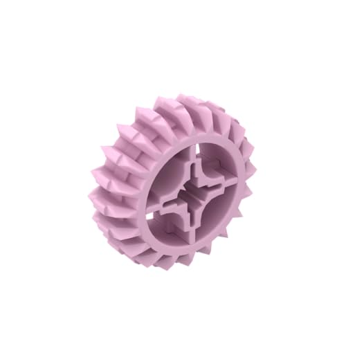 Gobricks 18575 Gear Technic Gear 20 Zähne Doppelschräge mit Achsloch, Typ 1 [+ Öffnung], 10 Stück, GDS-1103, kompatibel mit Lego Bausteinen, Farbe: leuchtendes Rosa 011 von XYEIUGO