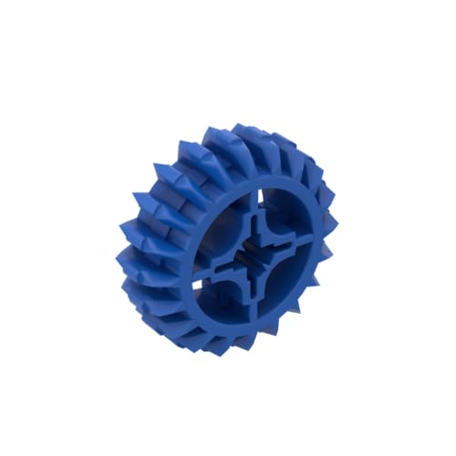 Gobricks 18575 Gear Technic Gear 20 Zähne Doppelschräge mit Achsloch, Typ 1 [+ Öffnung], 10 Stück, GDS-1103, kompatibel mit Lego Bausteinen, Farbe:Blau 050 von XYEIUGO