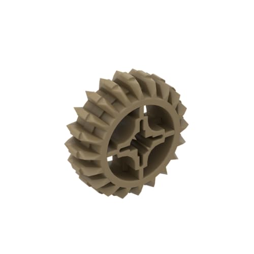 Gobricks 18575 Gear Technic Gear 20 Zähne Doppelschräge mit Achsloch, Typ 1 [+ Öffnung], 10 Stück, GDS-1103, kompatibel mit Lego Bausteinen, Farbe:Dark Tan 034 von XYEIUGO