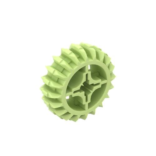Gobricks 18575 Gear Technic Gear 20 Zähne Doppelschräge mit Achsloch, Typ 1 [+ Öffnung], 10 Stück, GDS-1103, kompatibel mit Lego Bausteinen, Farbe:Gelbgrün 044 von XYEIUGO