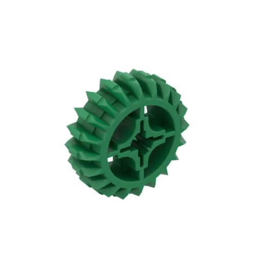 Gobricks 18575 Gear Technic Gear 20 Zähne Doppelschräge mit Achsloch, Typ 1 [+ Öffnung], 10 Stück, GDS-1103, kompatibel mit Lego Bausteinen, Farbe:Grün 040 von XYEIUGO