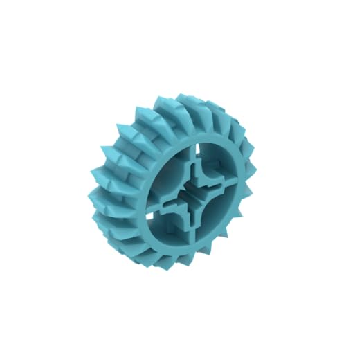 Gobricks 18575 Gear Technic Gear 20 Zähne Doppelschräge mit Achsloch, Typ 1 [+ Öffnung], 10 Stück, GDS-1103, kompatibel mit Lego Bausteinen, Farbe:Medium Azurblau 046 von XYEIUGO