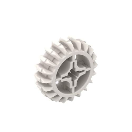 Gobricks 18575 Gear Technic Gear 20 Zähne Doppelschräge mit Achsloch, Typ 1 [+ Öffnung], 10 Stück, GDS-1103, kompatibel mit Lego Bausteinen, Farbe:Weiß 090 von XYEIUGO
