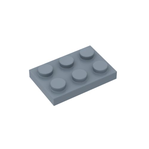 Gobricks 3021 Fundamentplatte, 2 x 3, 100 Stück, GDS-510, kompatibel mit Lego-Bausteinen, Farbe: Sandblau 054 von XYEIUGO
