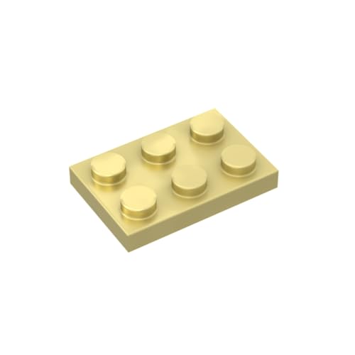 Gobricks 3021 Fundamentplatte Platte 2 x 3, 100 Teile, GDS-510, kompatibel mit Lego Bausteinen, Farbe: Chrom, Gold 037 von XYEIUGO