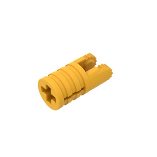 Gobricks 30553 Ornamente, Scharnierzylinder, 1 x 2, Verriegelung mit 2 Klickfingern und Achsloch, 9 Zähne, 10 Stück, GDS-1219, kompatibel mit Lego-Bausteinen, Farbe: helles helles Orange 036 von XYEIUGO