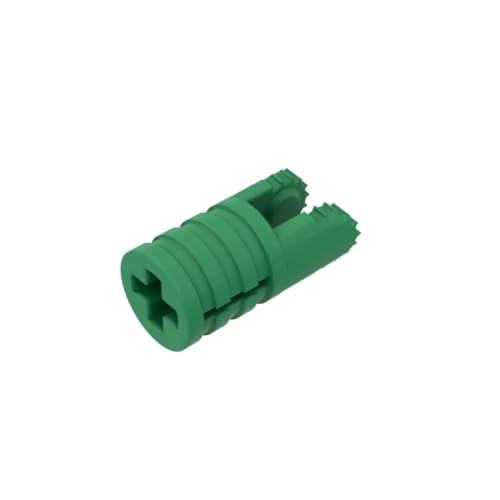 Gobricks 30553 Ornamente, Scharnierzylinder, 1 x 2, Verriegelung mit 2 Klickfingern und Achsloch, 9 Zähne, 10 Stück, GDS-1219, kompatibel mit Lego Bausteinen, Farbe:Grün 040 von XYEIUGO