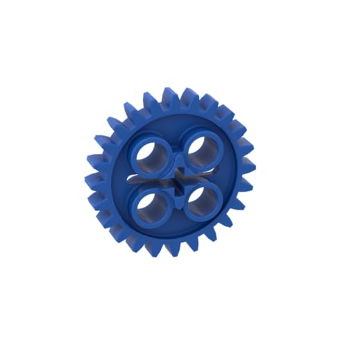 Gobricks 3648 Gear Technic Gear 24 Zähne [Old Style - Drei Achslöcher] 50 Stück GDS-1098 Kompatibel mit Lego Bausteinen, Farbe: Blau 050 von XYEIUGO
