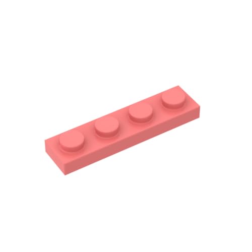 Gobricks 3710 Fundamentplatte, 1 x 4, 3710, 100 Teile, GDS-504, kompatibel mit Lego Bausteinen, Farbe: Korallenorange 018 von XYEIUGO