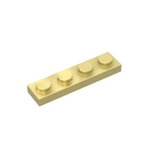 Gobricks 3710 Fundamentplatte Platte 1x4 3710 100 Teile GDS-504 Kompatibel mit Lego Bausteinen, Farbe: Chrom Gold 037 von XYEIUGO