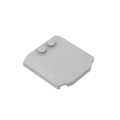 Gobricks 45677 Transportneigung, gebogen, 4 x 4 x 2/3, dreifach gebogen, mit 2 Noppen, 10 Stück, GDS-1266, kompatibel mit Lego-Bausteinen, Farbe: hellbläulich-grau 071 von XYEIUGO