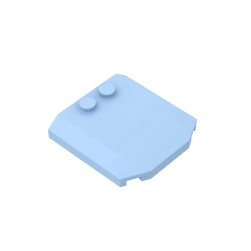 Gobricks 45677 Transportneigung gebogen 4 x 4 x 2/3 dreifach gebogen mit 2 Noppen, 10 Stück, GDS-1266, kompatibel mit Lego Bausteinen, Farbe: Hellblau 053 von XYEIUGO