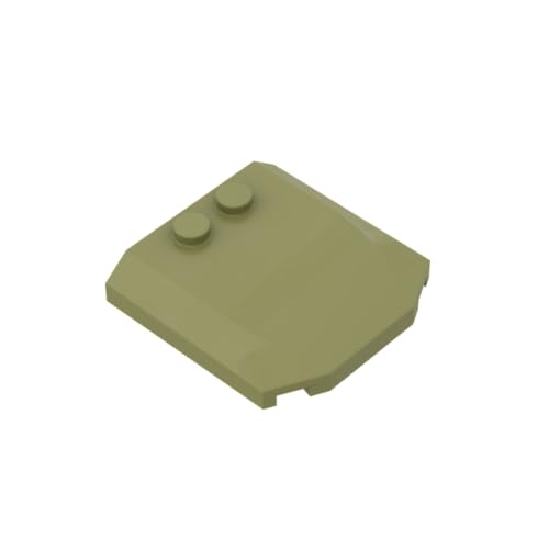 Gobricks 45677 Transportneigung gebogen 4 x 4 x 2/3 dreifach gebogen mit 2 Noppen 10 Stück GDS-1266 kompatibel mit Lego Bausteinen, Farbe: Olivgrün 049 von XYEIUGO