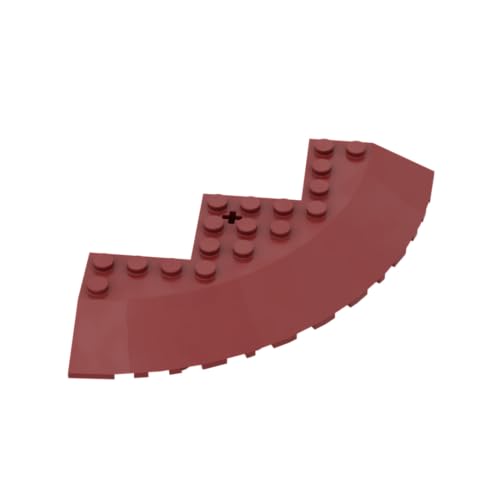 Gobricks 58846 Runder Ziegelstein, 25,4 x 25,4 cm, abgerundete Ecken, abgeschrägte Ziegelsteine, 10 Stück, GDS-1223, kompatibel mit Lego-Bausteinen, Farbe: Dunkelrot 014 von XYEIUGO