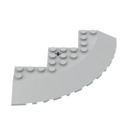 Gobricks 58846 Runder Ziegelstein, 25,4 x 25,4 cm, abgerundete Ecken, abgeschrägte Ziegelsteine, 10 Stück, GDS-1223, kompatibel mit Lego-Bausteinen, Farbe: Hellblaugrau 071 von XYEIUGO