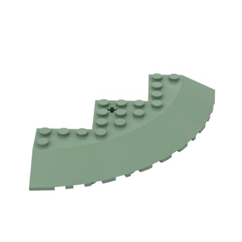 Gobricks 58846 Runder Ziegelstein, 25,4 x 25,4 cm, abgerundete Ecken, abgeschrägte Ziegelsteine, 10 Stück, GDS-1223, kompatibel mit Lego-Bausteinen, Farbe: Sandgrün 048 von XYEIUGO