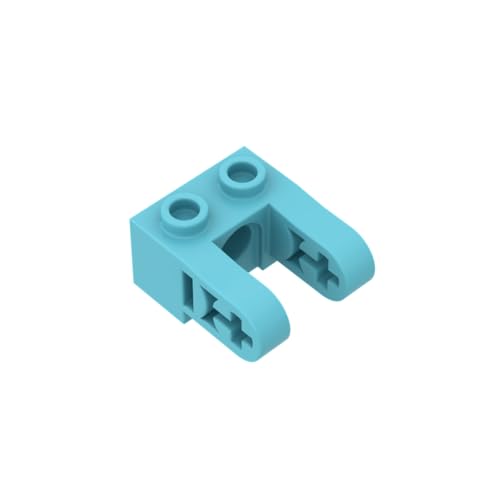 Gobricks 85943 Technik Brick Technic Brick 1x2 mit Loch und Dual Beam Erweiterungen 50 Stück GDS-1073 Kompatibel mit Lego Bausteinen, Farbe:Medium Azurblau 046 von XYEIUGO