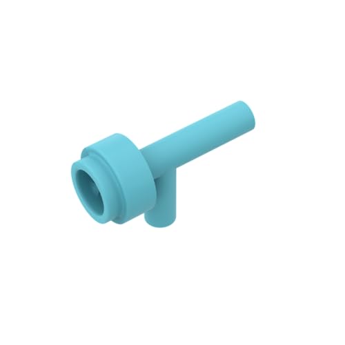 Gobricks 86208 Requisiten Waffenpistole/Taschenlampe (Weltraum) [Keine Rillen] 50 Stück GDS-1220 Kompatibel mit Lego Bausteinen, Farbe:Mittel-Azurblau 046 von XYEIUGO