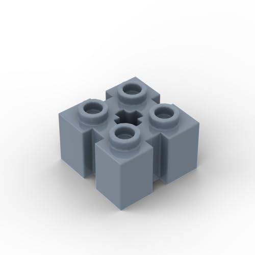 Gobricks 90258/39683 Scharnierstein 2x2 Ziegel mit Schlitzen an vier Seiten und Mittelloch, 10 Stück, GDS-90179, kompatibel mit Lego-Bausteinen, Farbe: Sandblau 054 von XYEIUGO