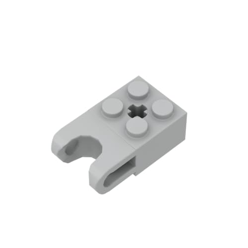 Gobricks 92013 Scharnier Brick Technic Brick Special 2x2 mit Kugelaufnahme breit und Achsloch, 20 Stück, GDS-1206, kompatibel mit Lego-Bausteinen, Farbe: hellbläulich-grau, 194 von XYEIUGO