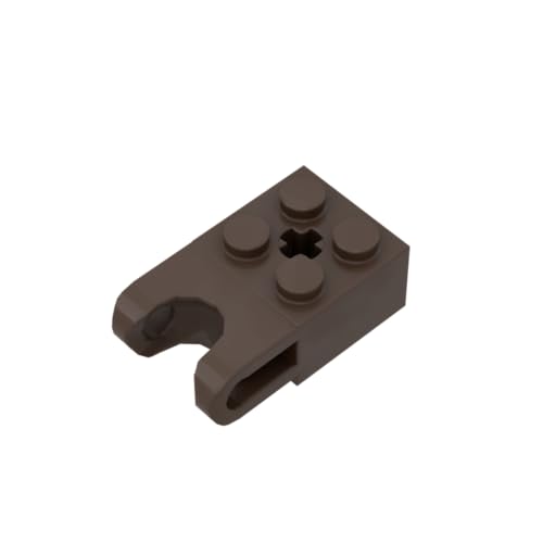 Gobricks 92013 Scharnier Brick Technic Brick Special 2x2 mit Kugelaufnahme breit und Achsloch, 20 Stück, GDS-1206, kompatibel mit Lego Bausteinen, Farbe:Dunkelbraun 308 von XYEIUGO