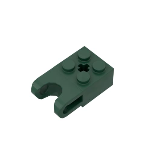 Gobricks 92013 Scharnier Brick Technic Brick Special 2x2 mit Kugelaufnahme breit und Achsloch, 20 Stück, GDS-1206, kompatibel mit Lego Bausteinen, Farbe:Dunkelgrün 141 von XYEIUGO