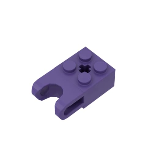 Gobricks 92013 Scharnier Brick Technic Brick Special 2x2 mit Kugelaufnahme breit und Achsloch, 20 Stück, GDS-1206, kompatibel mit Lego Bausteinen, Farbe:Dunkelviolett 268 von XYEIUGO