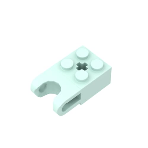Gobricks 92013 Scharnier Brick Technic Brick Special 2x2 mit Kugelaufnahme breit und Achsloch, 20 Stück, GDS-1206, kompatibel mit Lego Bausteinen, Farbe:Light Aqua 323 von XYEIUGO