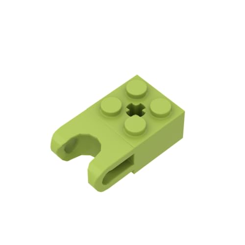 Gobricks 92013 Scharnier Brick Technic Brick Special 2x2 mit Kugelaufnahme breit und Achsloch, 20 Stück, GDS-1206, kompatibel mit Lego Bausteinen, Farbe:Lime 119 von XYEIUGO