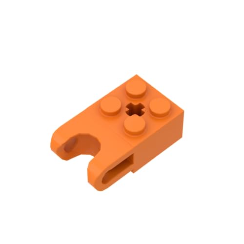 Gobricks 92013 Scharnier Brick Technic Brick Special 2x2 mit Kugelaufnahme breit und Achsloch, 20 Stück, GDS-1206, kompatibel mit Lego Bausteinen, Farbe:Orange 106 von XYEIUGO