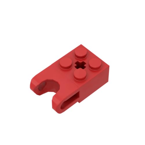 Gobricks 92013 Scharnier Brick Technic Brick Special 2x2 mit Kugelaufnahme breit und Achsloch, 20 Stück, GDS-1206, kompatibel mit Lego Bausteinen, Farbe:Rot 21 von XYEIUGO