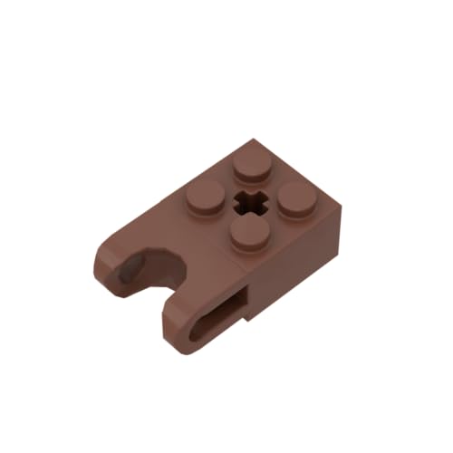 Gobricks 92013 Scharnier Brick Technic Brick Special 2x2 mit Kugelaufnahme breit und Achsloch, 20 Stück, GDS-1206, kompatibel mit Lego Bausteinen, Farbe:Rotbraun 192 von XYEIUGO