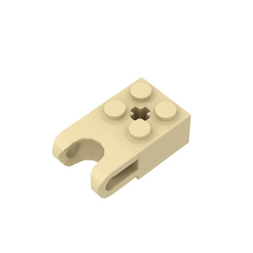Gobricks 92013 Scharnier Brick Technic Brick Special 2x2 mit Kugelaufnahme breit und Achsloch, 20 Stück, GDS-1206, kompatibel mit Lego Bausteinen, Farbe:Tan 5 von XYEIUGO