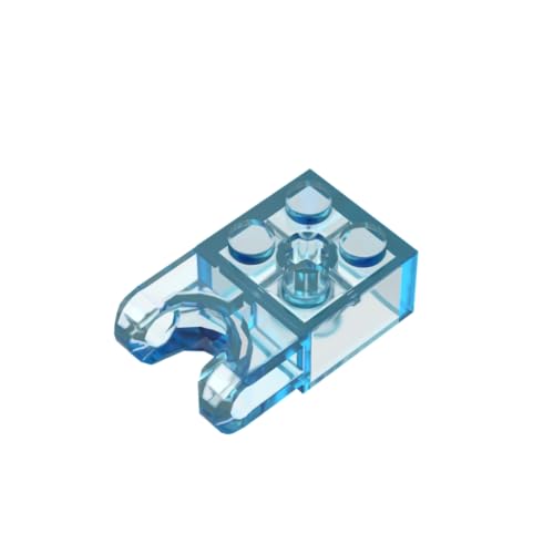 Gobricks 92013 Scharnier Brick Technic Brick Special 2x2 mit Kugelaufnahme breit und Achsloch, 20 Stück, GDS-1206, kompatibel mit Lego Bausteinen, Farbe:Trans Hellblau 42 von XYEIUGO