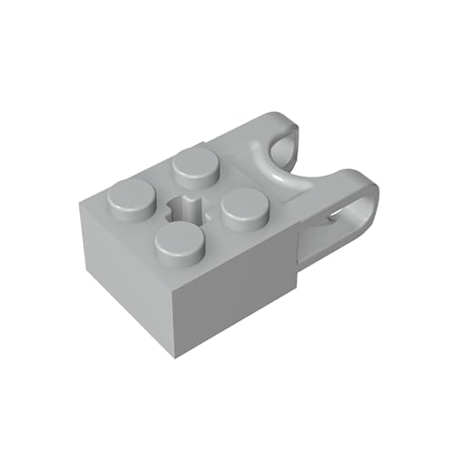 Gobricks 92013 Scharnier Brick Technic Brick Special 2x2 mit Kugelaufnahme breit und Achsloch, 20 Stück, kompatibel mit Lego Bausteinen, Farbe: Hellbläulichgrau 071 von XYEIUGO