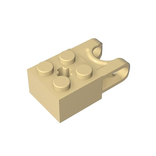 Gobricks 92013 Scharnier Brick Technic Brick Special 2x2 mit Kugelaufnahme breit und Achsloch, 20 Stück, kompatibel mit Lego Bausteinen, Farbe: Hellbraun 031 von XYEIUGO