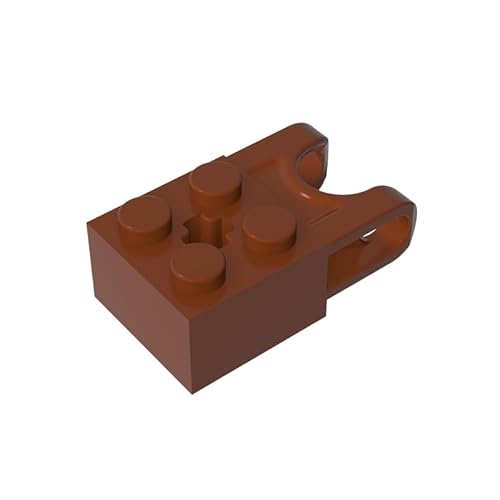 Gobricks 92013 Scharnier Brick Technic Brick Special 2x2 mit Kugelaufnahme breit und Achsloch, 20 Stück, kompatibel mit Lego Bausteinen, Farbe: Rotbraun 081 von XYEIUGO