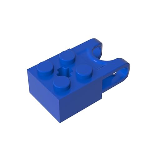 Gobricks 92013 Scharnier Brick Technic Brick Special 2x2 mit Kugelaufnahme breit und Achsloch, 20 Stück, kompatibel mit Lego Bausteinen, Farbe:Blau 050 von XYEIUGO