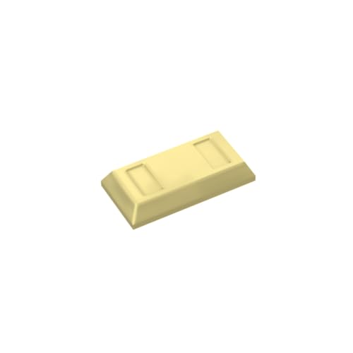 Gobricks 96910 Ornamente Fliesen Spezial 1x2 mit schrägen Wänden AKA Geld/Goldbarren [Barren] 50 Stück GDS-1499 Kompatibel mit Lego Bausteinen, Farbe:Chrom Gold 037 von XYEIUGO