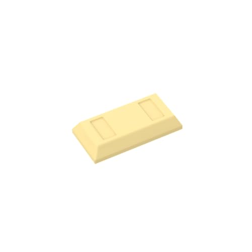 Gobricks 96910 Ornamente Fliesen Spezial 1x2 mit schrägen Wänden AKA Geld/Goldbarren [Barren] 50 Stück GDS-1499 Kompatibel mit Lego Bausteinen, Farbe:Hellgelb 029 von XYEIUGO