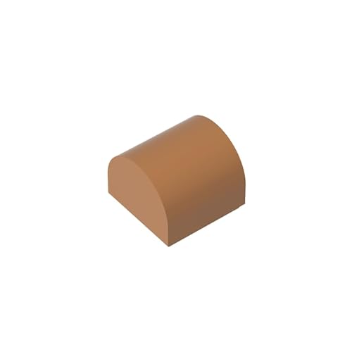 Gobricks Bogenziegel, 1 x 3, ohne Nieten, umgekehrt, Glatte Fliese, 50 Stück, kompatibel mit Lego GDS-M255 49307, klassisches Bulk-, MOC, Farbe: mittelgroßes Dunkles Fleisch 312 von XYEIUGO