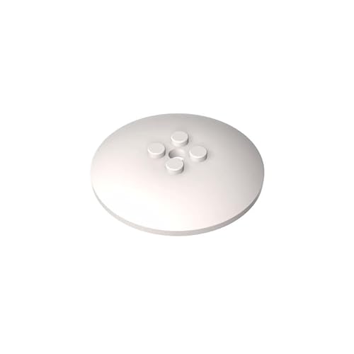 Gobricks GDS-1188 Schale 15,2x15,2 cm,umgekehrt (Radar) mit hohlen Nieten,50 Stück,kompatibel mit Lego 44375,DIY-Teilen und MOC-Komponenten für große Ziegelmarken,Farbe: Weiß 1 von XYEIUGO