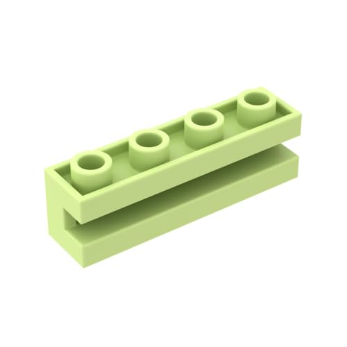 Gobricks GDS-1193 Brick Special 1x4 mit Rille, 50 Stück, kompatibel mit LEGO Spielzeug 2653, DIY-Teilen und MOC-Komponenten für die wichtigsten Bausteinmarken, Farbe: Gelbgrün 326 von XYEIUGO