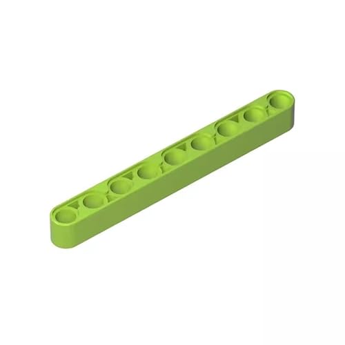 Gobricks GDS-666 Technic Beam 1 x 9 dick, 50 Stück, kompatibel mit Lego 64289 40490, DIY-Teile und MOC-Komponenten für große Ziegelmarken, Farbe: Limette 119 von XYEIUGO
