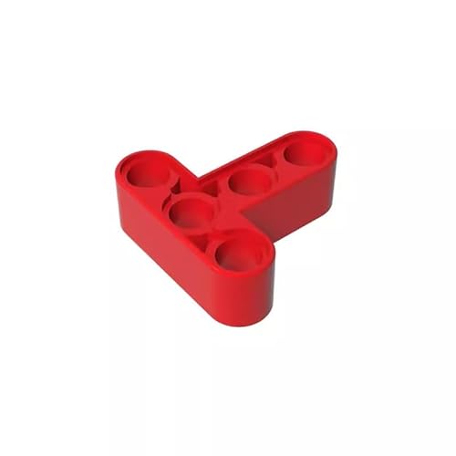 Gobricks GDS-670 Technic Beam 3x3 T-Form, dick, 50 Stück, kompatibel mit Lego, 60484, 4552347, 4552348, DIY-Teile und MOC-Komponenten für große Ziegelmarken, Farbe: Rot 21 von XYEIUGO