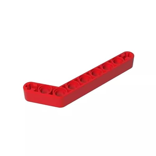 Gobricks GDS-674 Technic Beam 1x9 gebogen (7–3) dick, 50 Stück, kompatibel mit Lego 32271 42160, DIY-Teile und MOC-Komponenten für große Ziegelmarken, Farbe: Rot 21 von XYEIUGO