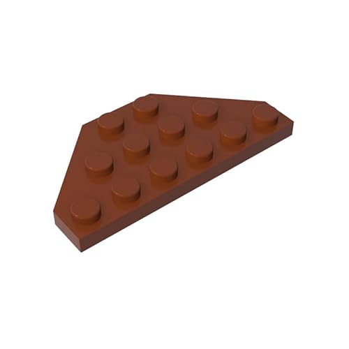 Gobricks GDS-703 Keilplatte, 7,6x15,2 cm, geschnittene Ecken, 10 Stück, kompatibel mit Lego 2419, DIY-Teilen und MOC-Komponenten für große Ziegelmarken, Farbe: Rotbraun 192 von XYEIUGO