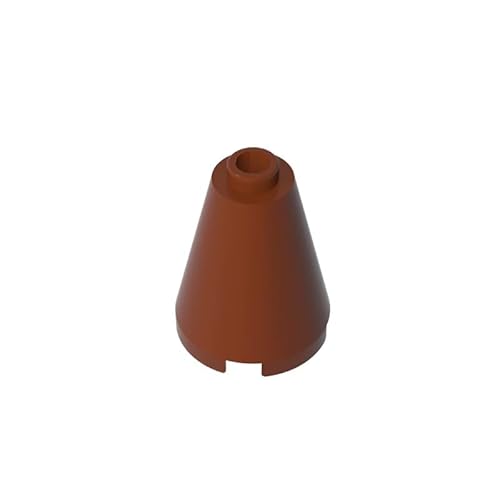 Gobricks GDS-746 Kegel 2x2x2 mit blockiertem, offenem Bolzen, 50 Stück, kompatibel mit Lego 3942, 14918, 6092664, DIY-Teile und MOC-Komponenten für große Ziegelmarken, Farbe: Rotbraun von XYEIUGO